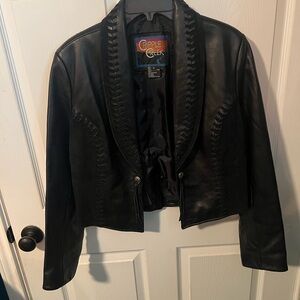 Cripple Creek Women's Concho Black Genuine Leather Jacket